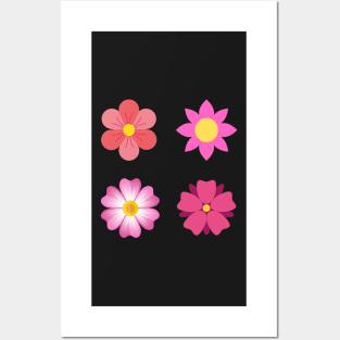 Pink Flower Pattern Posters and Art